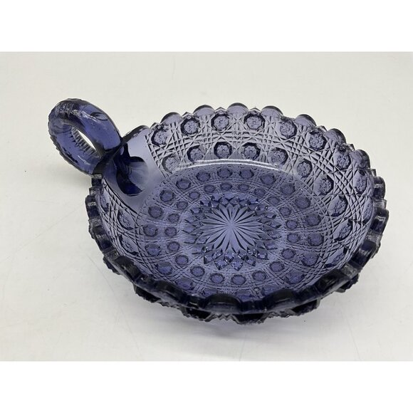 Pressed Glass Vintage Purple Nappy Dish Bowl Collectible Early Glass MCM - Picture 10 of 16